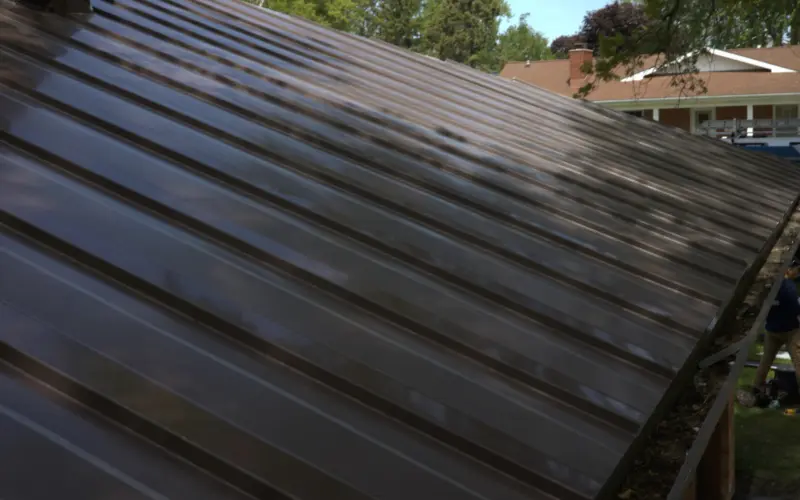 Brown Metal Roof On Residential Home