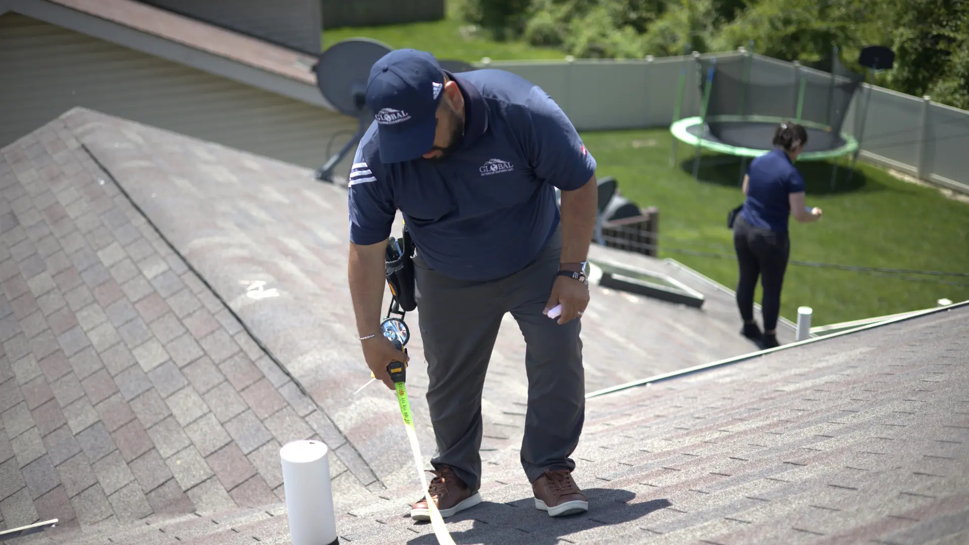 Measuring Roof For Roof Inspection