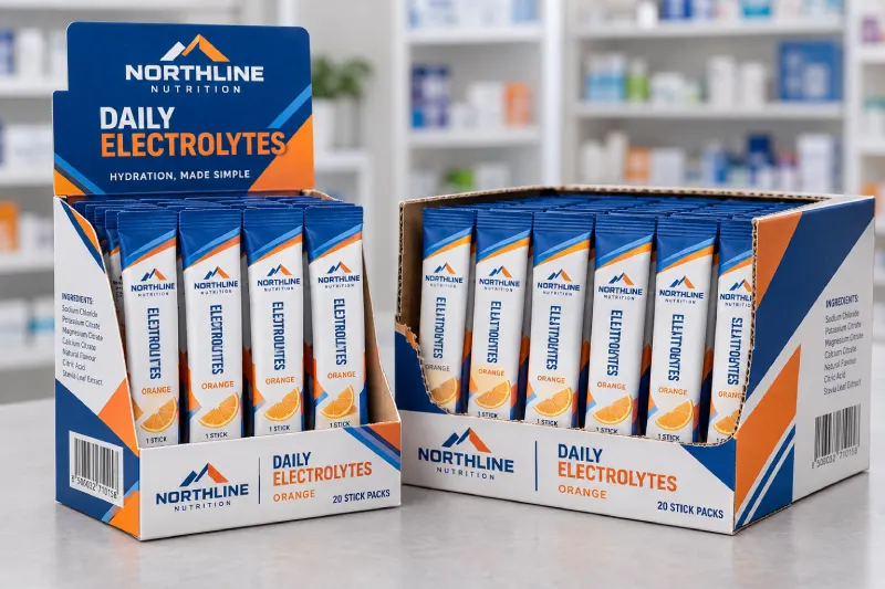 Supplement counter display box for retail stores