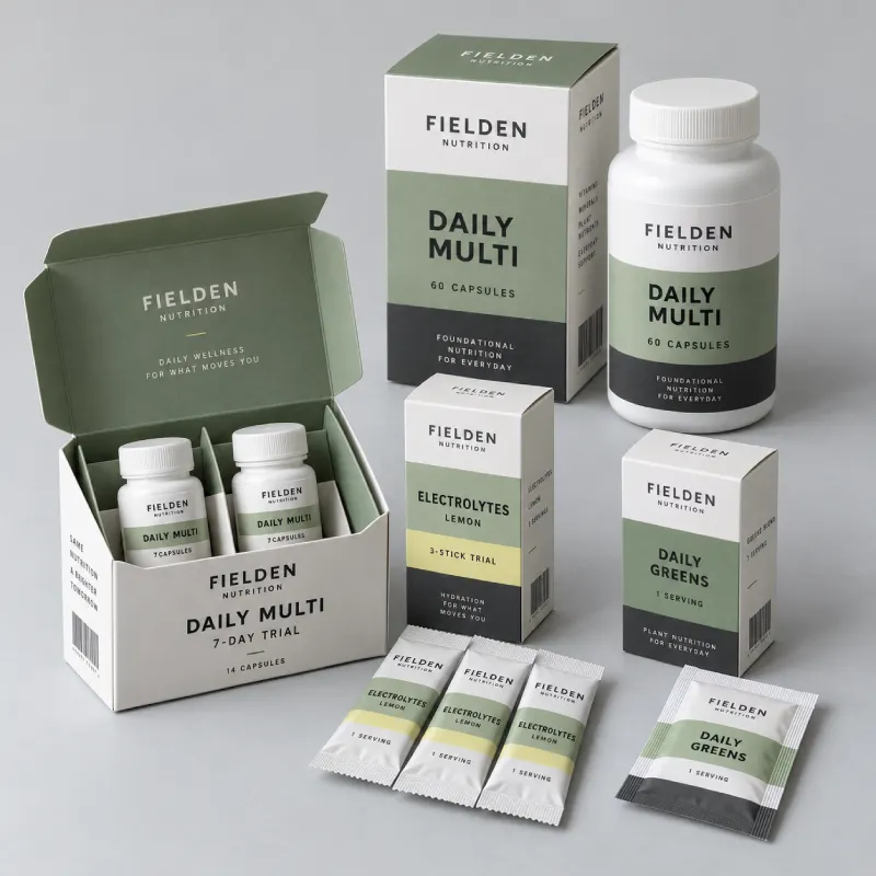 Small sample and trial size supplement boxes