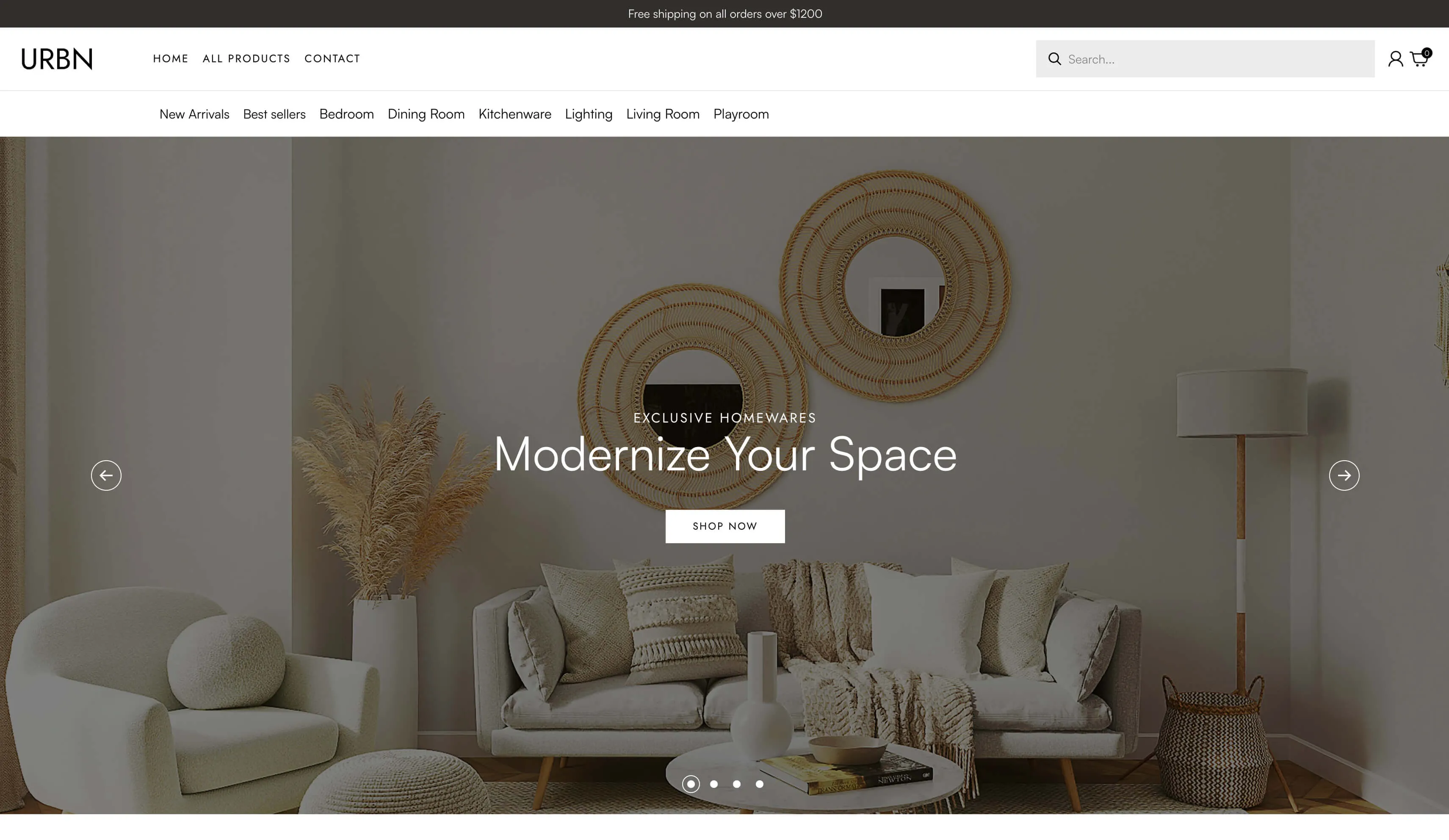 Landing Page (URBN Homewares)