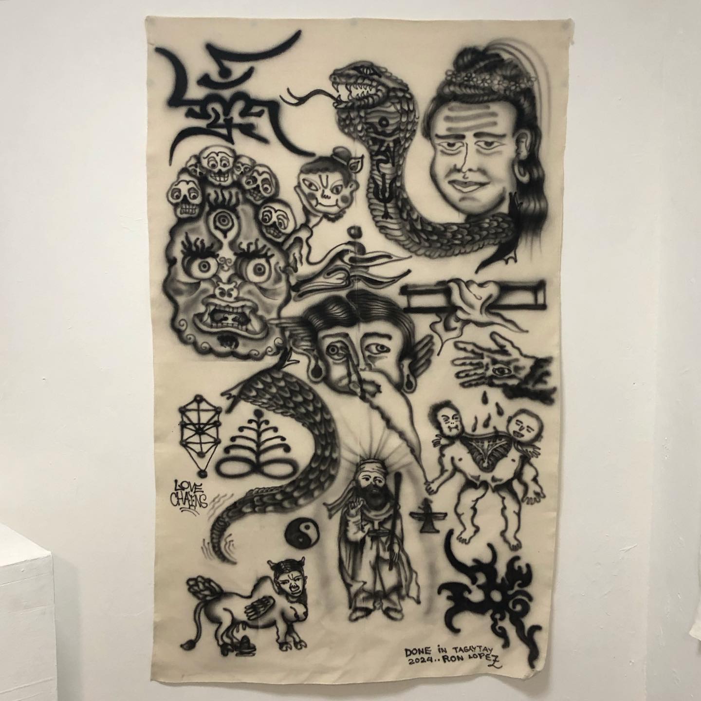 Airbrushed ink on canvas