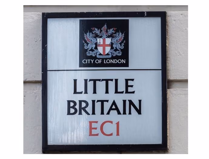 A street sign for Little Britain, located in the City of London, UK