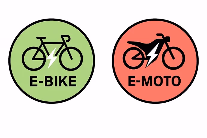 e-bike and e-moto accreditation marks as imagined by the ETA
