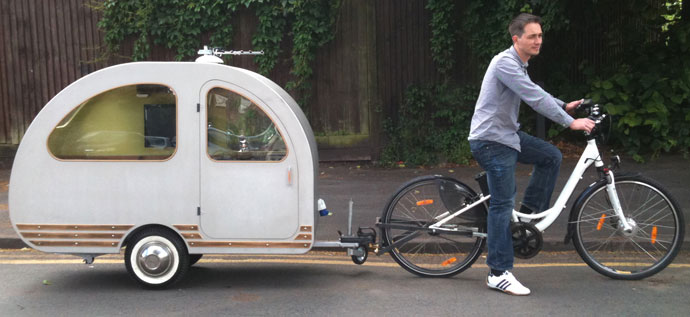 caravan designed to be towed behind a bicycle