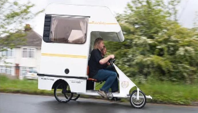 pedal-powered camper van