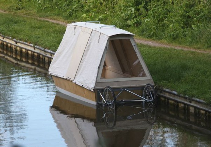 bicycle caravan canal boat