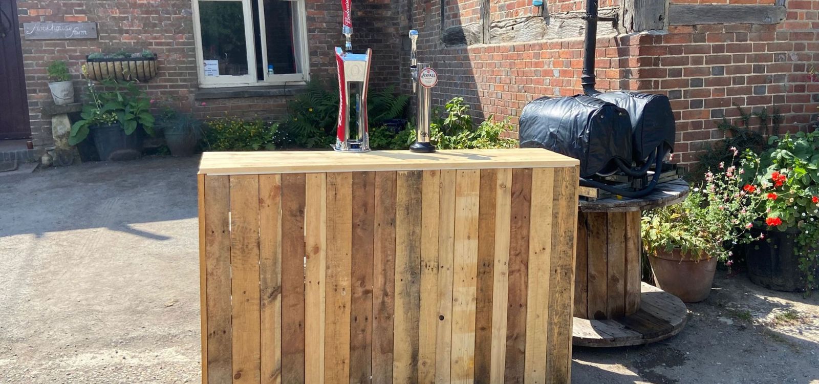 Outdoor Rustic Bar for a Wedding
