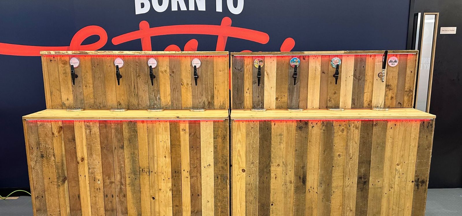 Self-Serve Tap Wall for Corporate Party