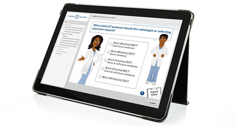 An example of part of an activity which uses a scenario (in this case, a specific patient's health)  - Magic Articulate Storyline Tricks Revealed - eLearning Course Design - Flare Learning