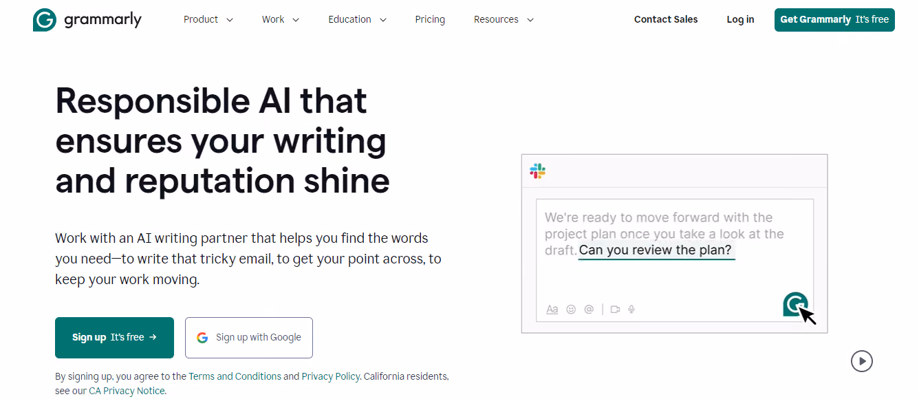 grammarly - Best AI For Essay Writing