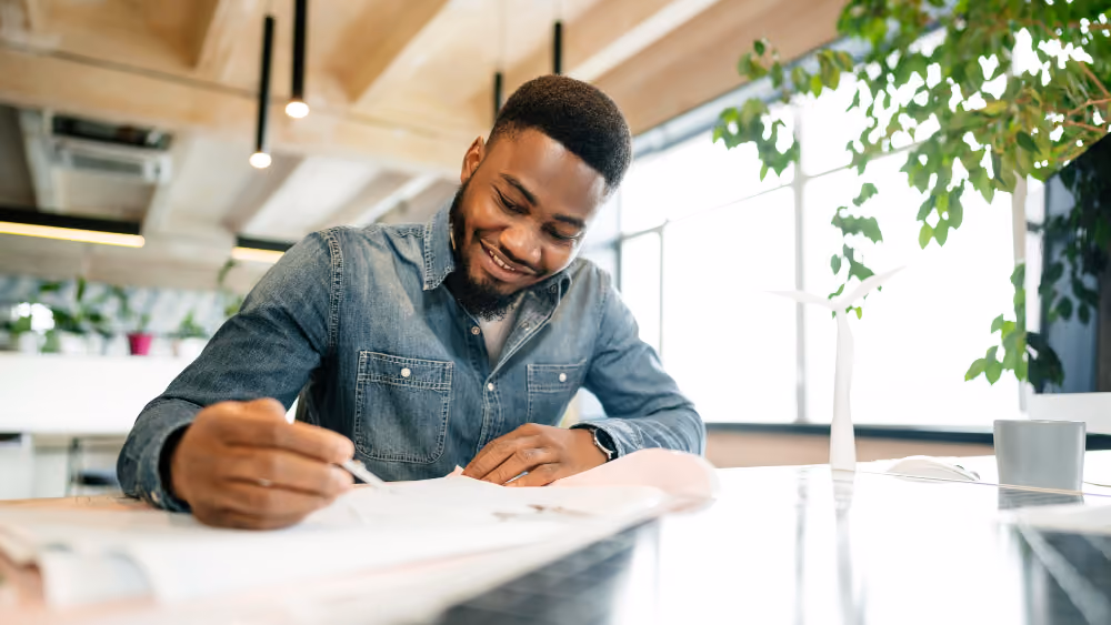 man wearing a denim shirt - Writing Prompts for Students