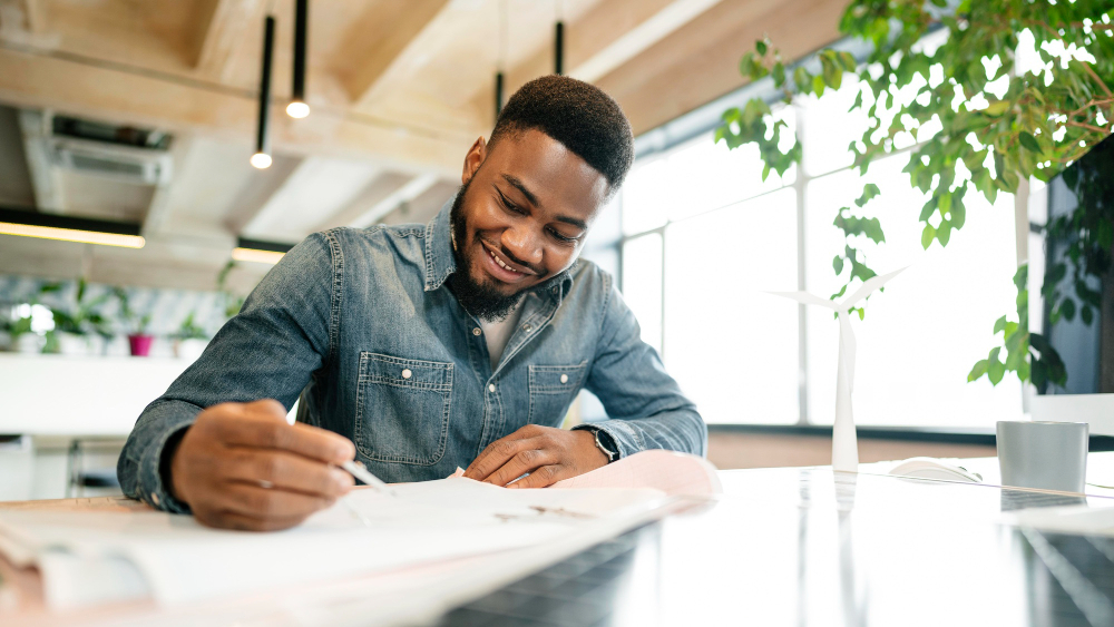 man wearing a denim shirt - Writing Prompts for Students