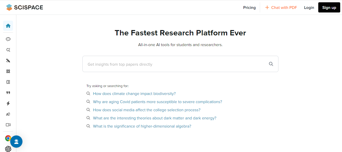 sci space - Best AI For Essay Writing