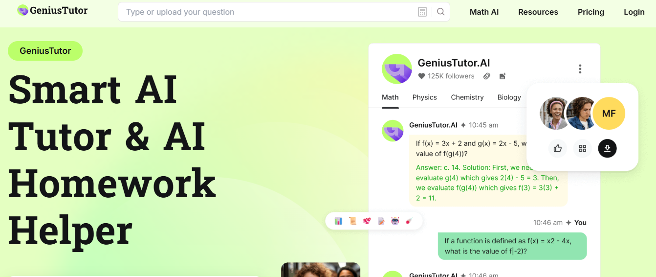 genius tutor - Best AI for Homework 