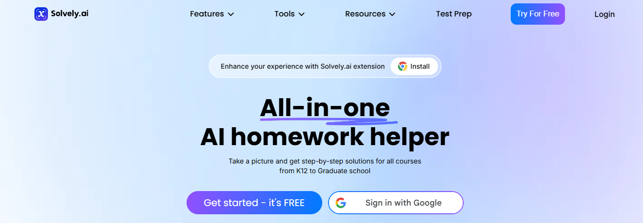 solvely - Best AI for Homework 