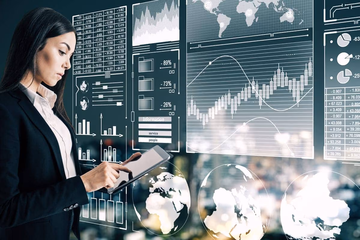 woman using ai tech - Using AI to Enhance Business Operations