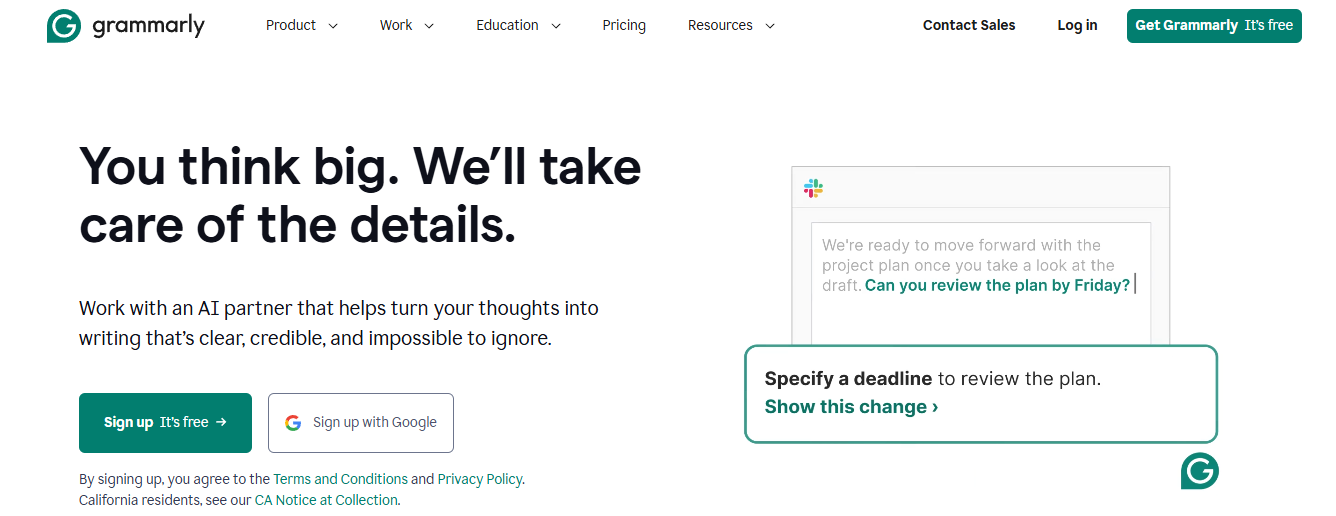 grammarly - Best AI Productivity Tools