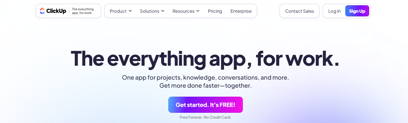 click up - Best AI for Project Management
