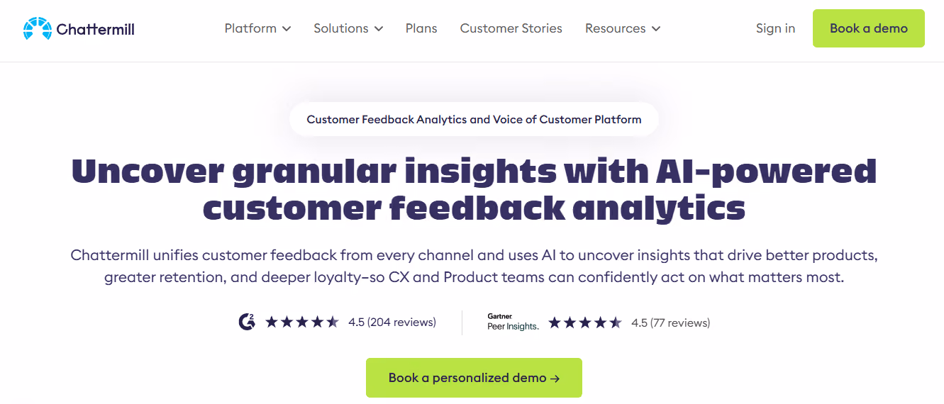 chattermill - Best AI for Market Research