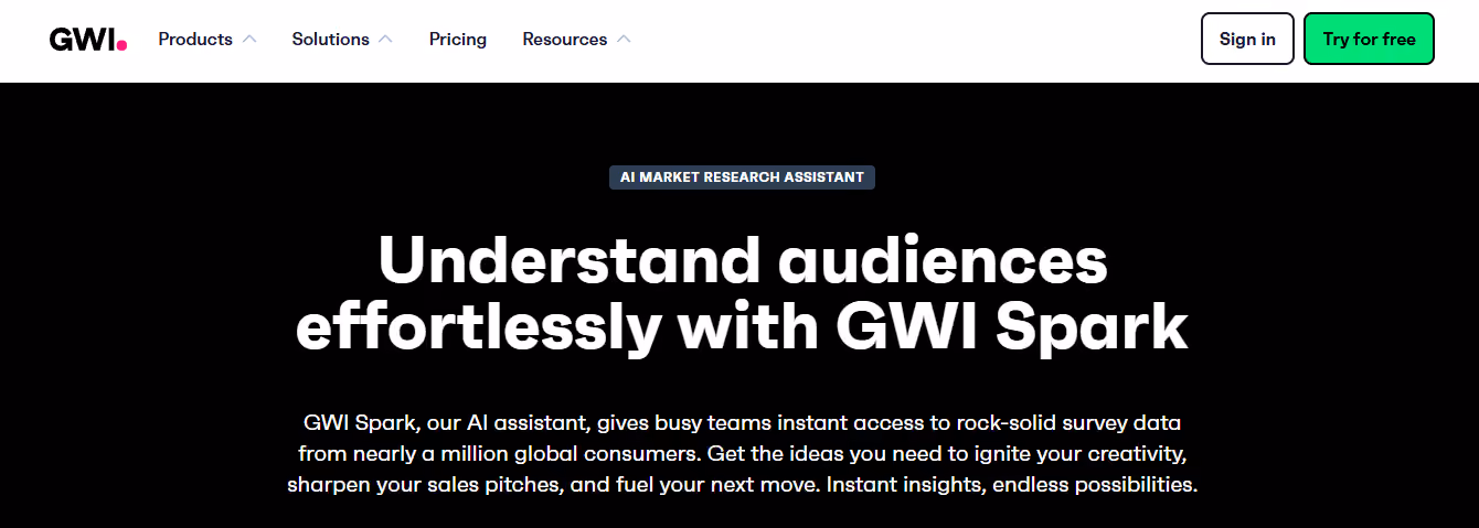 gwi spark - Best AI for Market Research