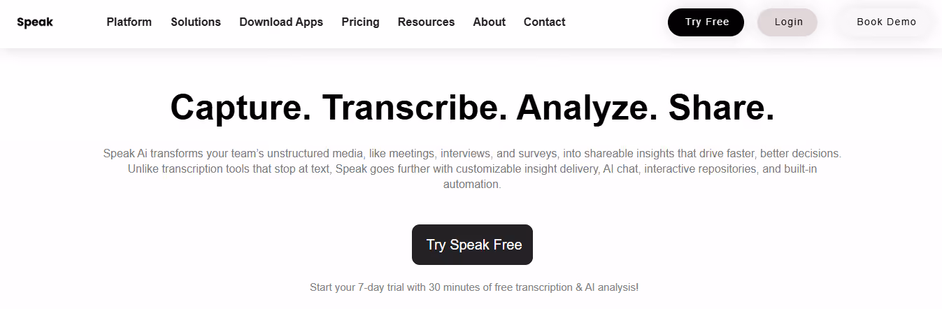 speak - Best AI for Market Research