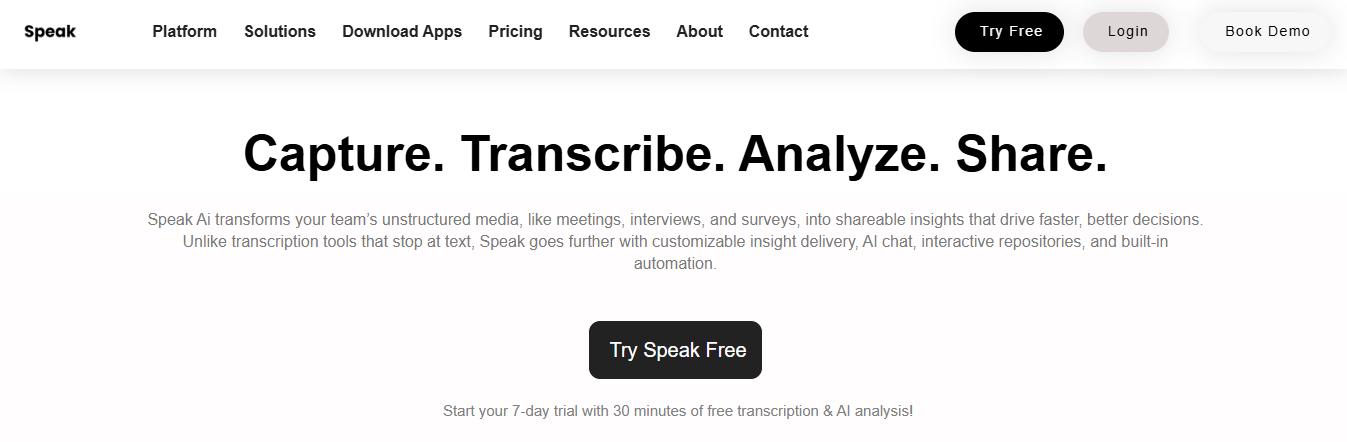 speak - Best AI for Market Research