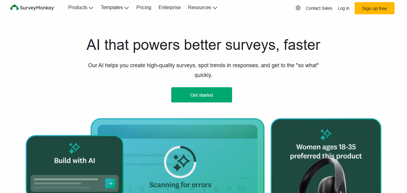 survey monkey - Best AI for Market Research