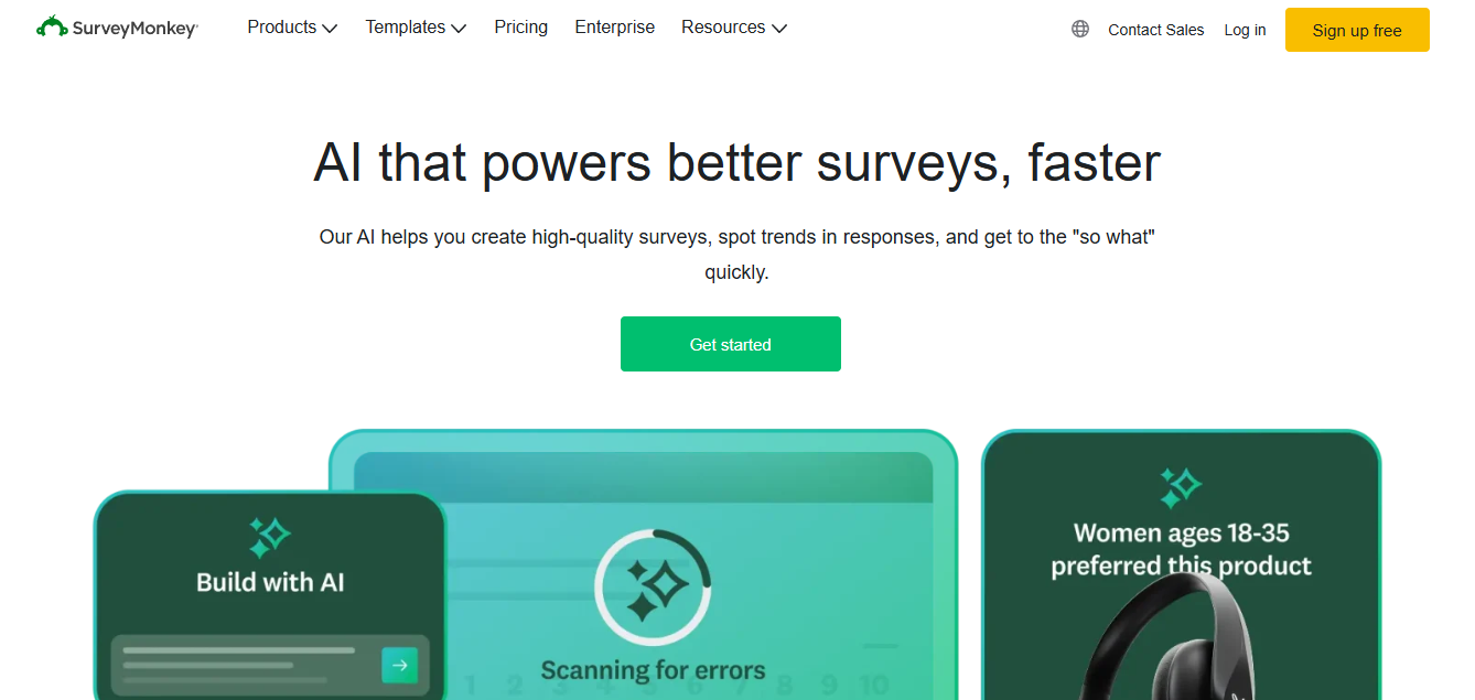 survey monkey - Best AI for Market Research