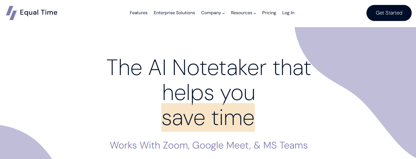 equal time - Best AI Meeting Note Taker