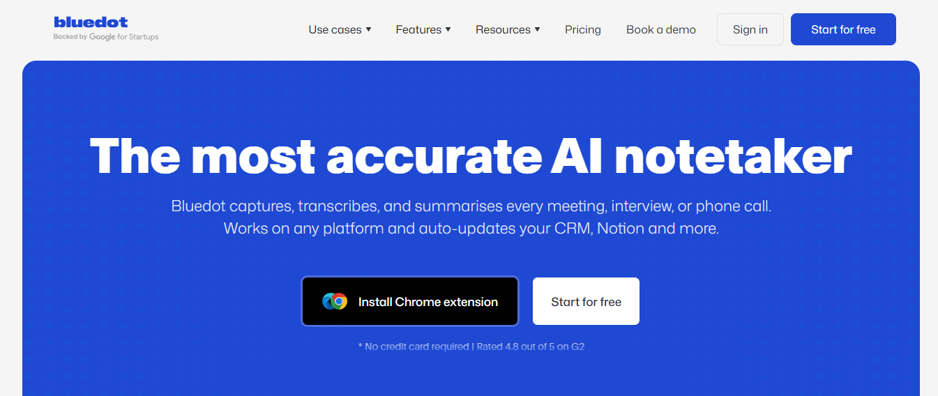 bluedot - Best AI Meeting Note Taker