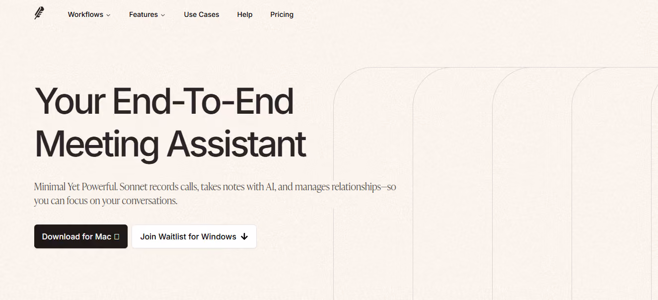 sonnet - Best AI Meeting Note Taker