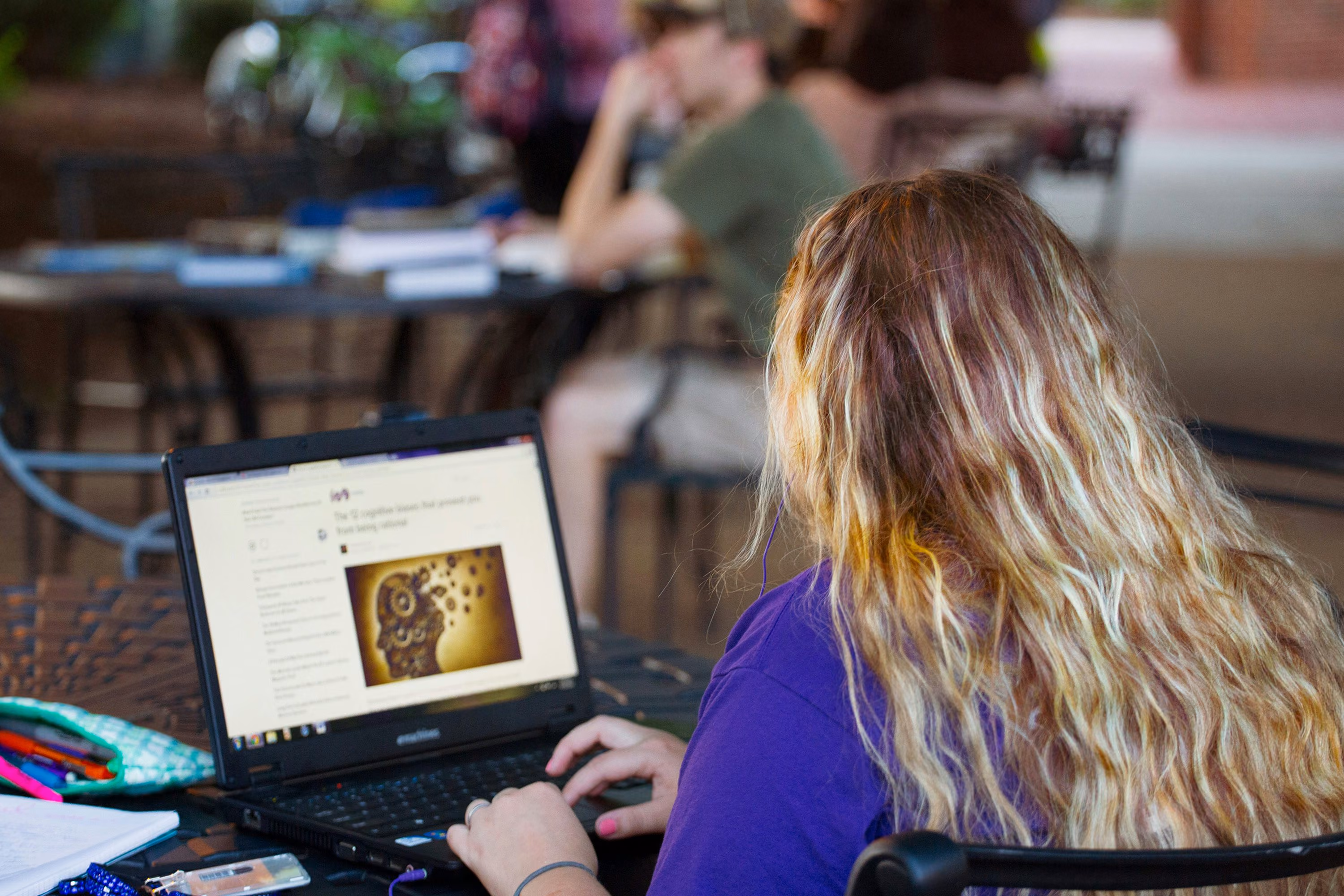 woman in purple shirt using black laptop computer - Different Study Techniques