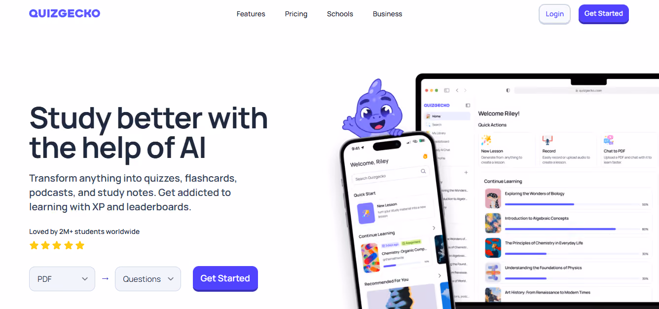 QuizGecko  - Best AI Websites for Students