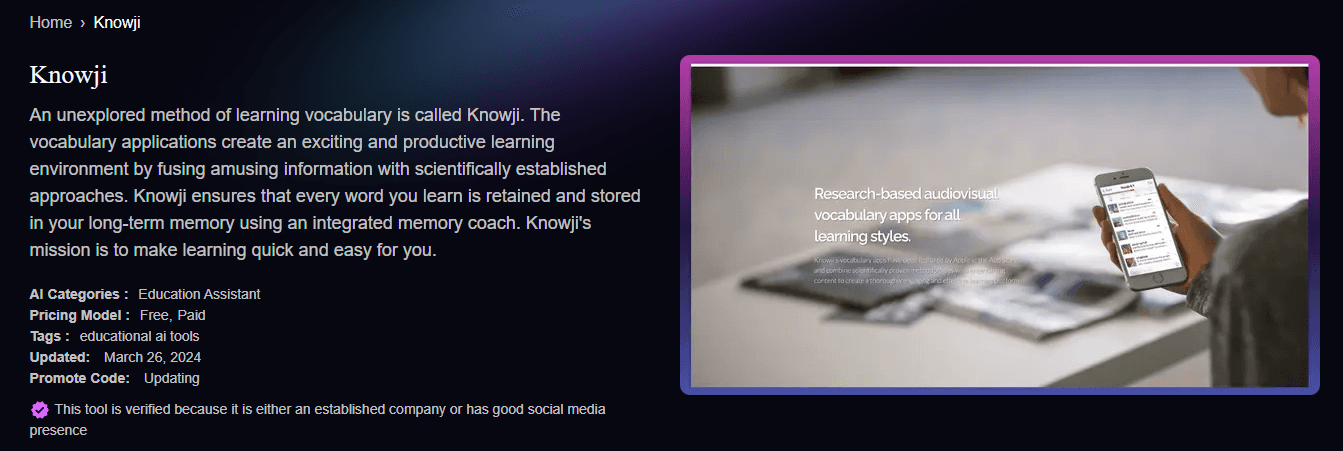 Knowji  - Best AI Websites for Students