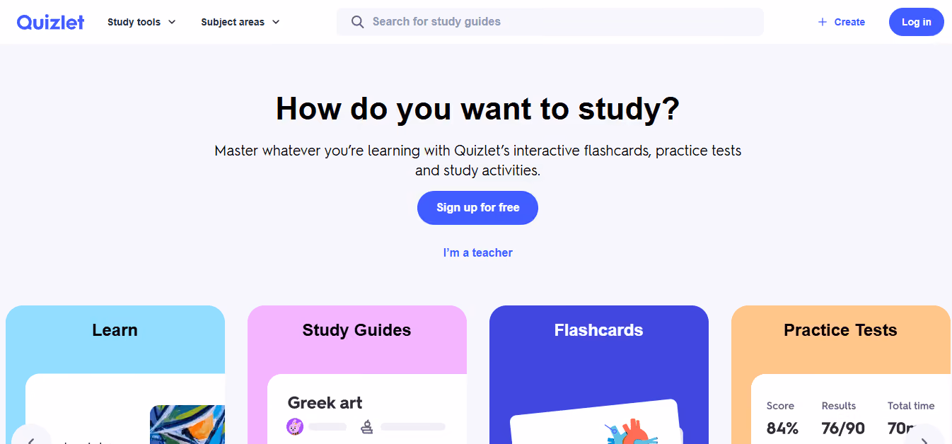 Quizlet  - Best AI Websites for Students
