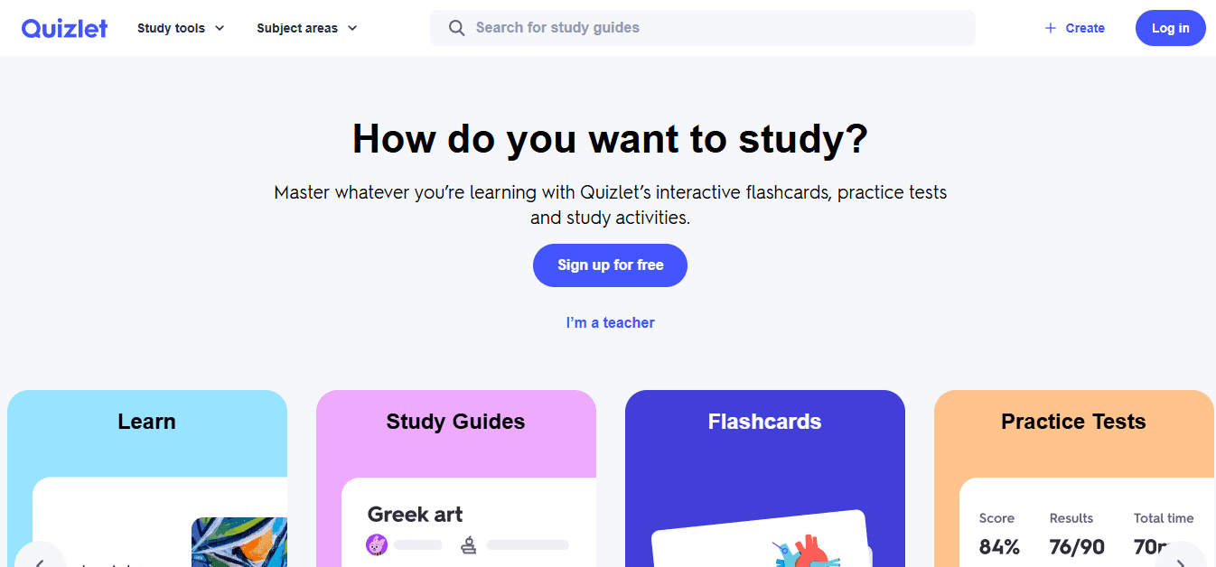 Quizlet  - Best AI Websites for Students