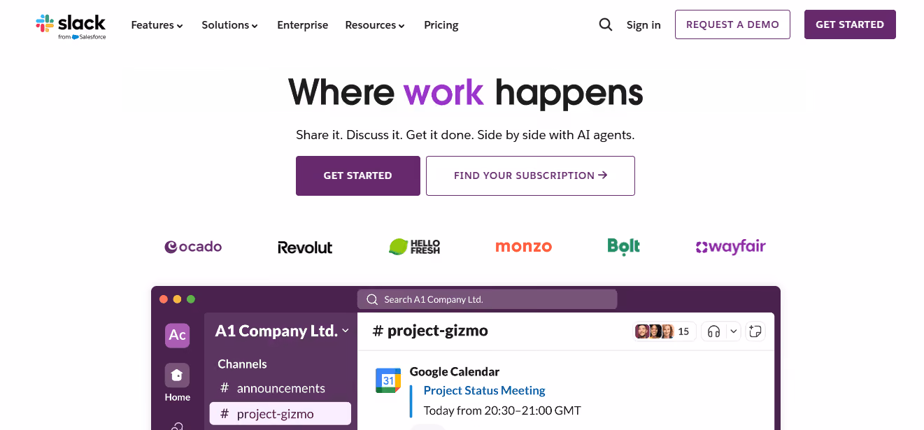 Slack  - Best AI Websites for Students