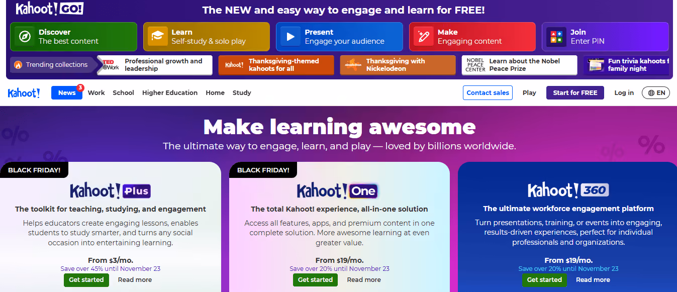 Kahoot  - Best AI Websites for Students