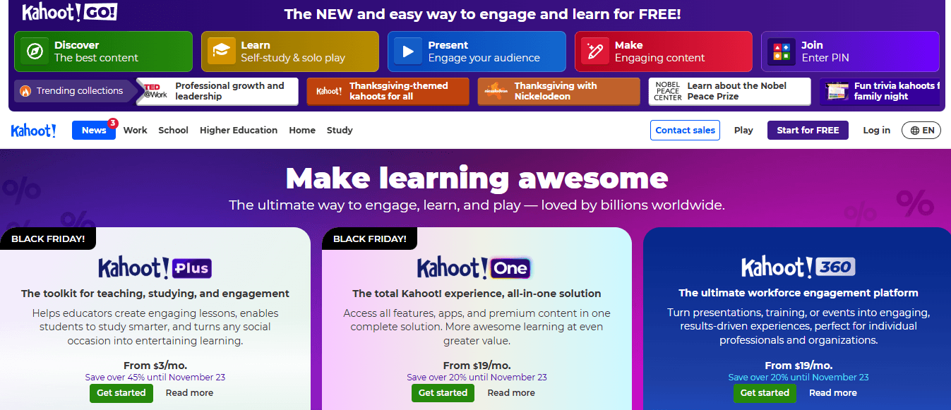 Kahoot  - Best AI Websites for Students