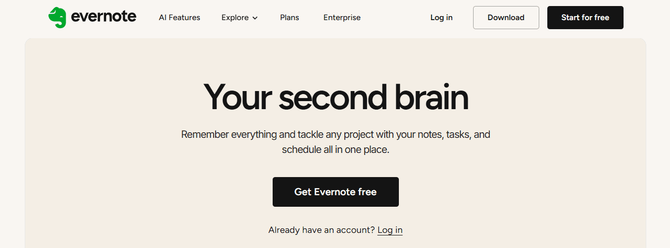 Evernote  - Best AI Websites for Students