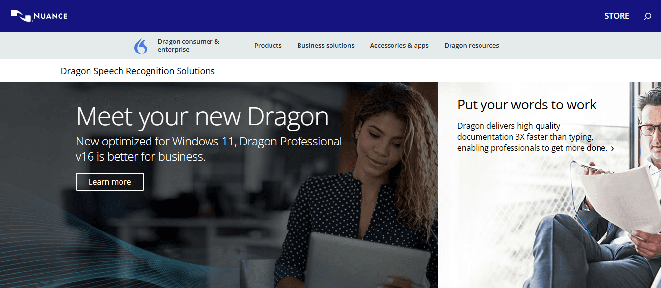 Nuance (Dragon) - Best AI Websites for Students