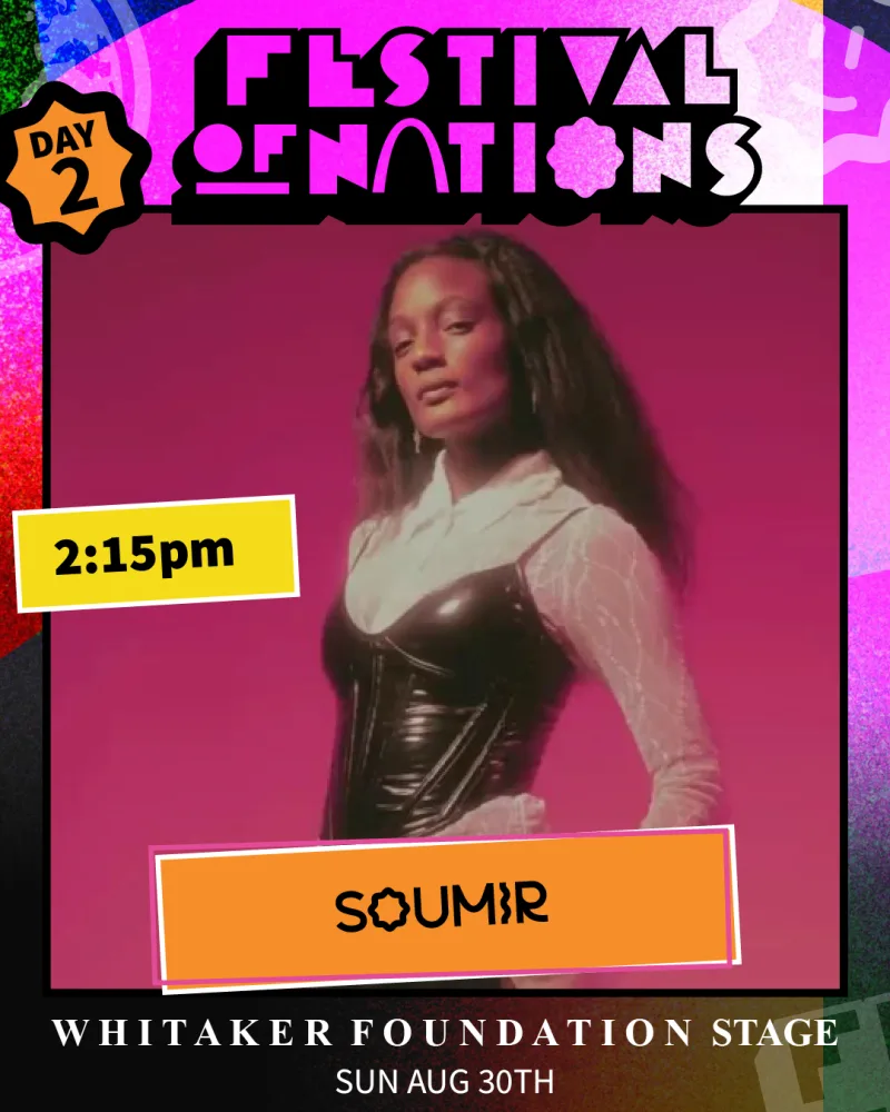 Soumir — Sunday 2:15 PM, Whitaker Foundation Stage — Festival of Nations 2026