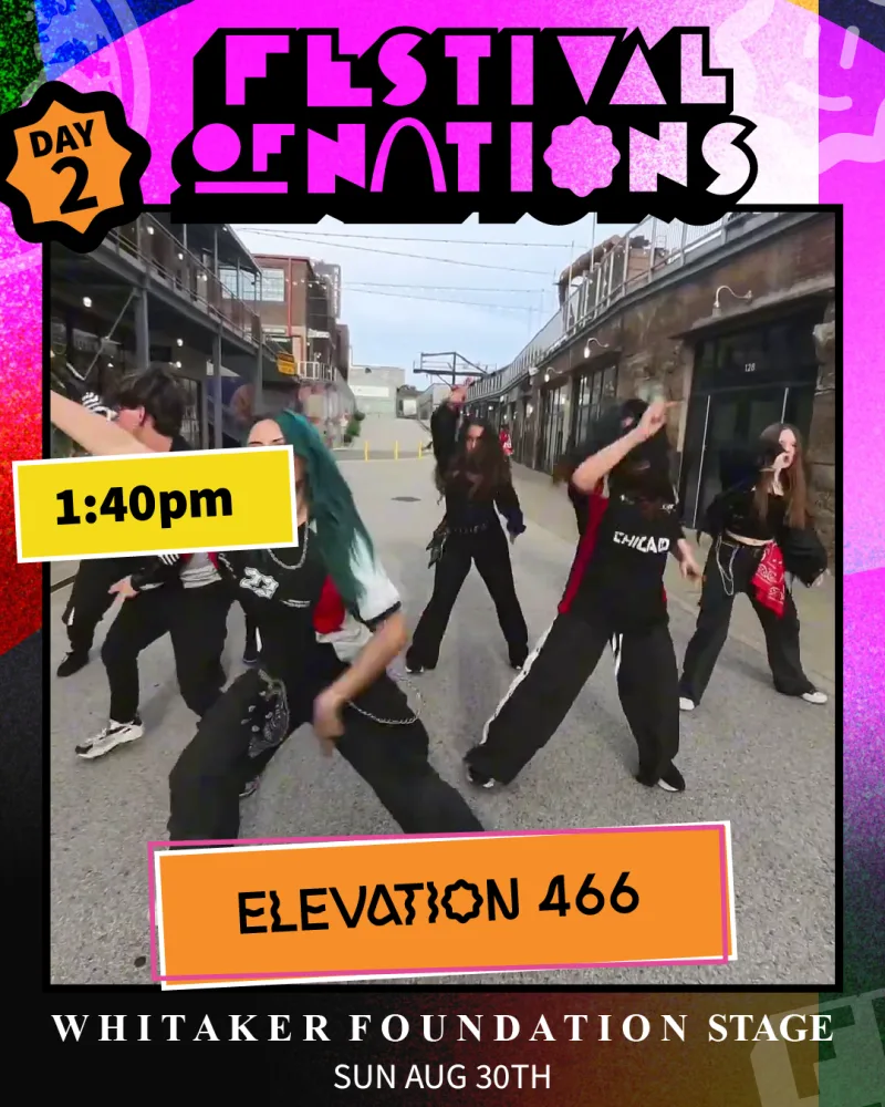 Elevation 466 — Sunday 1:40 PM, Whitaker Foundation Stage — Festival of Nations 2026