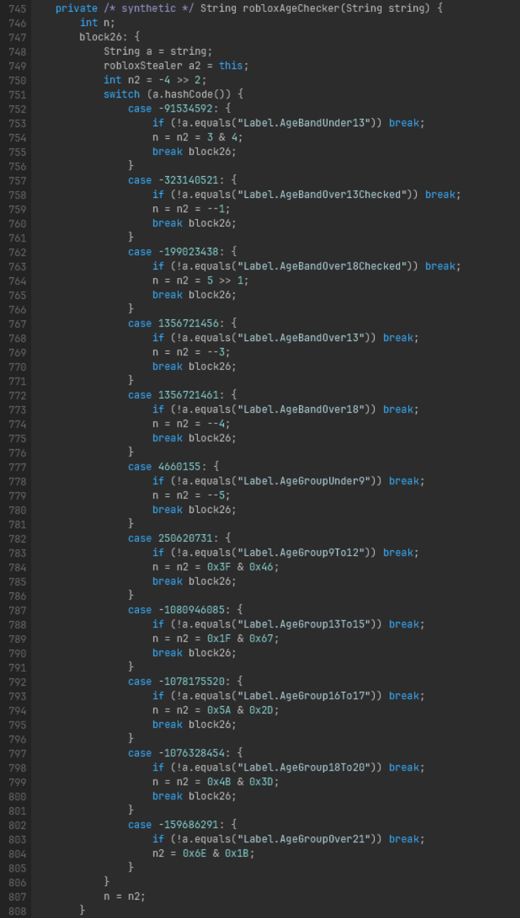 Figure 25: Roblox Age Group Check