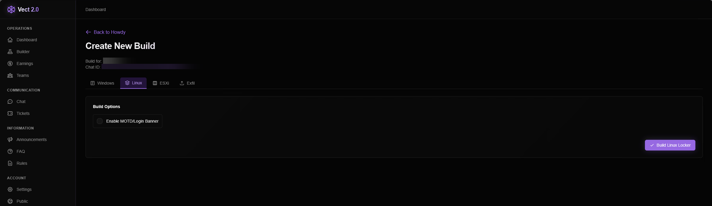 Figure 7: Linux and ESXi Build Creation 